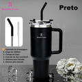 ROMANTIC CROWN Copo Térmico Inox Portátil 1200ml/600ml/1.2L Garrafa Térmica Inoxidável com Tampa e Canudo
