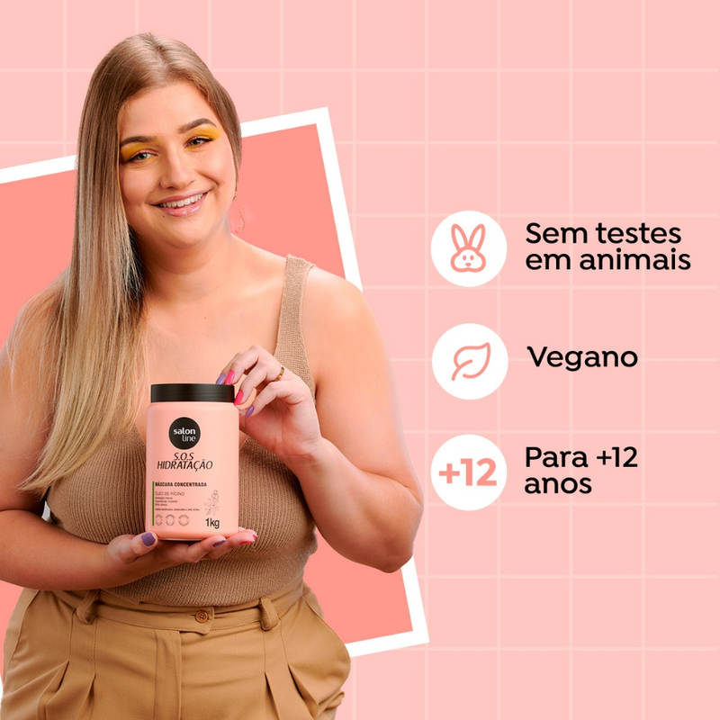 Máscara S.O.S Hidratação Óleo de Rícino Salon Line 1kg
