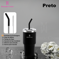 ROMANTIC CROWN Copo Térmico Inox Portátil 1200ml/600ml/1.2L Garrafa Térmica Inoxidável com Tampa e Canudo