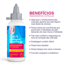 Kit Gel Removedor Cutícula Cora Caneta Hidratante Espátula e Palito Dupla Ponta Bella Inox
