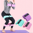 Kit 3 Faixas Elásticas de Tecido Treino Yoga Resistentes Confortáveis e Antideslizantes