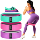Kit 3 Faixas Elásticas de Tecido Treino Yoga Resistentes Confortáveis e Antideslizantes