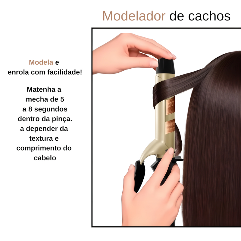 Modelador De Cachos Profissional Automático Cerâmica Cacheador De Cabelos BIVOLT