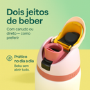 Hilee Garrafa Térmica 304 Inox Free Sip com Canudo, Tampa Dupla, Anti Vazamento, Portátil