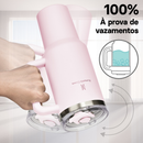 ROMANTIC CROWN Copo Térmico Inox Portátil 1200ml/600ml/1.2L Garrafa Térmica Inoxidável com Tampa e Canudo