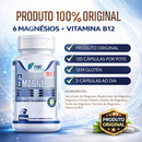 6 Magnésios + B12 500mg 120 Cápsulas | Alta Absorção | Energia, Sono e Sistema Nervoso | Original