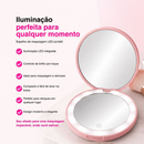 Espelho Maquiagem Com Touch E Borda Luz De Led Mesa Portátil