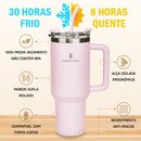 ROMANTIC CROWN Copo Térmico Inox Portátil 1200ml/600ml/1.2L Garrafa Térmica Inoxidável com Tampa e Canudo