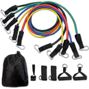 Kit 16 Itens Treino Em Casa Completo Elásticos Extensores + 5 Mini Bands Fitness Musculação Exercícios Yoga Fisioterapia