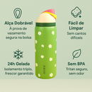 Hilee Garrafa Térmica 304 Inox Free Sip com Canudo, Tampa Dupla, Anti Vazamento, Portátil
