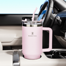 ROMANTIC CROWN Copo Térmico Inox Portátil 1200ml/600ml/1.2L Garrafa Térmica Inoxidável com Tampa e Canudo
