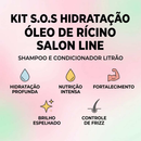 Kit S.O.S Hidratação Óleo de Rícino Shampoo e Condicionador Litrão Salon Line