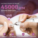Lixadeira Elétrica Para Unhas 45000RPM Profissional Portátil Recarregável Nail Drill Kit Completo Gel Acrílico + Brocas