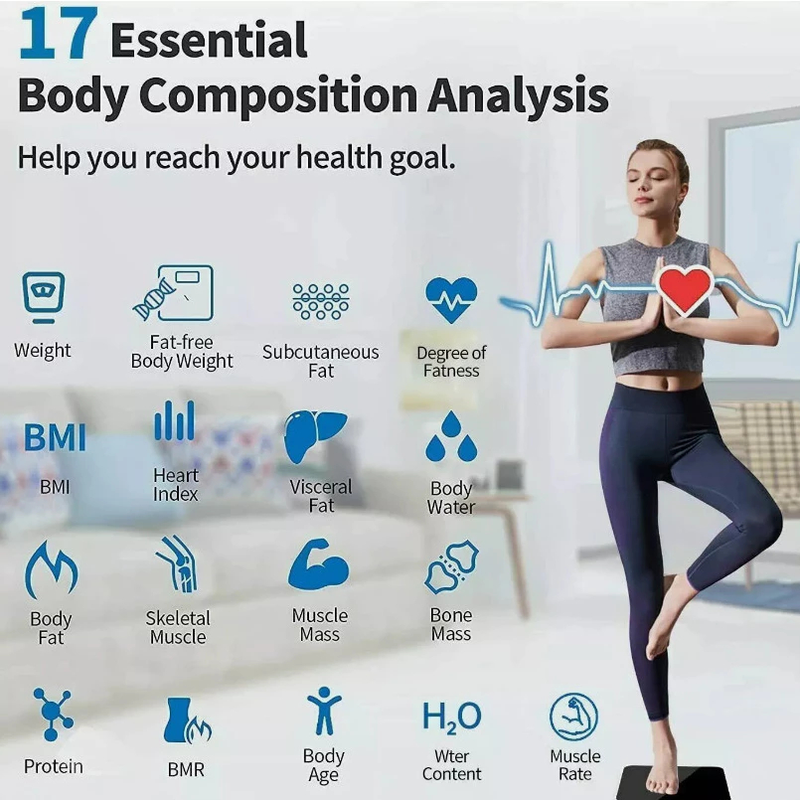 Balança Corporal Bioimpedância Digital Aplicativo Bluetooth Android Ios Suporta Até 180kg