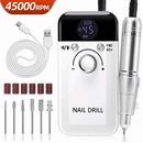 Lixadeira Elétrica Para Unhas 45000RPM Profissional Portátil Recarregável Nail Drill Kit Completo Gel Acrílico + Brocas