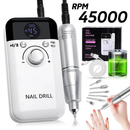 Lixadeira Elétrica Para Unhas 45000RPM Profissional Portátil Recarregável Nail Drill Kit Completo Gel Acrílico + Brocas