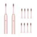 Kit 2 Escova de Dente Elétrica | IPX7 À Prova dÁgua + 6 Modos | Recarregável Portátil para Casa,rosa