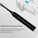 Kit 2 Escova de Dente Elétrica | IPX7 À Prova dÁgua + 6 Modos | Recarregável Portátil para Casa,rosa