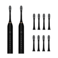 Kit 2 Escova de Dente Elétrica | IPX7 À Prova dÁgua + 6 Modos | Recarregável Portátil para Casa,rosa