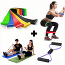 Kit Elástico de Treino Mini Band + Elástico Tensão Extensor Exercício Treino Funcional Fisioterapia em Casa
