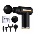 Pistola de Massagem Muscular Portátil Elétrica Profissional Recarregável USB com Múltiplas Ponteiras para Relaxamento