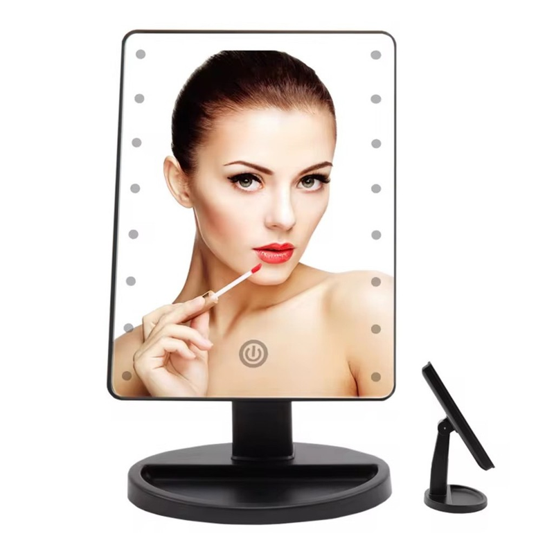 Espelho Mesa Iluminado com LED 22 Pontos Ajustável Toque USB Pilhas Oásis OIH-5203
