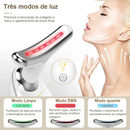 Massageador de Fototerapia LED para Pescoço e Rosto – Antirrugas, Firmador e Recuperação da Pele Radiante