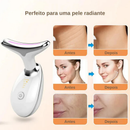 Massageador de Fototerapia LED para Pescoço e Rosto – Antirrugas, Firmador e Recuperação da Pele Radiante